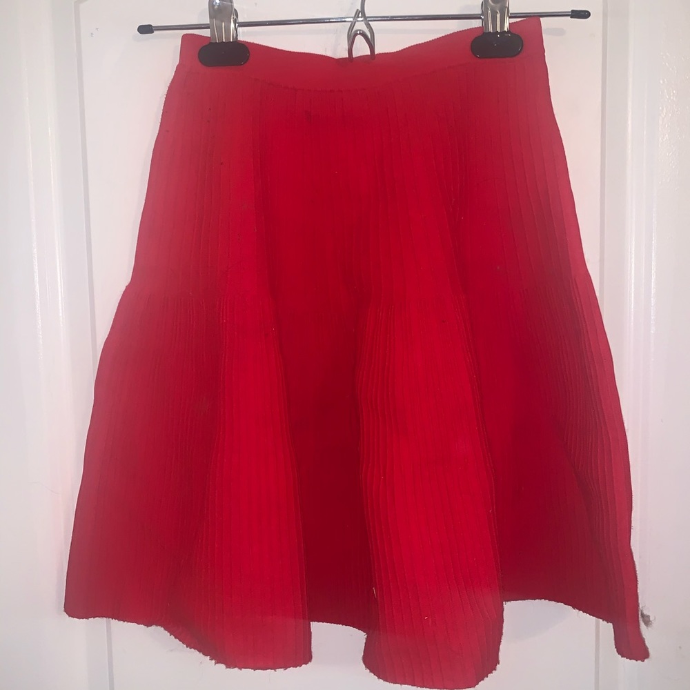 Red Fit & Flare Skirt